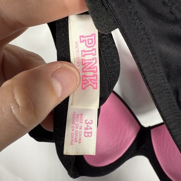 PINK Victoria’s Secret Black Wear Everywhere Push Up Bra SZ 34B - Picture 4 of 5
